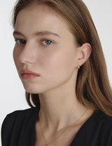 25FW★ Champagne Full Moon Silver Mary Bowl Earrings