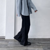 Curved Stitch Wide Trousers