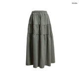 (3color) Tiny Floral Tiered Long Skirt