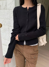 [ORIGINAL] Clue Punch-Detail Long-Sleeve Cardigan