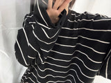sheer striped long sleeve