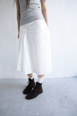 strap shirring cotton midi skirt(2colors)