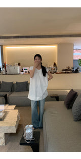 フレンチシャツ ルーズフィット ノースリーブTシャツ