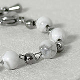 ss-Nature beads+ chain bracelet_white