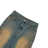 [ULKIN] MUGUNG Applique Washed Denim Pants_Indigo