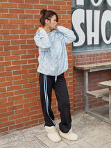 SHIRRING WINDBREAKER LIGHT BLUE
