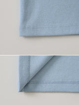 NDベーシックリブクロップショートスリーブTシャツ(6color)