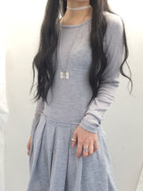 line and pleated dress