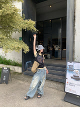 キャットウェスタンカラーロングノースリーブTシャツ