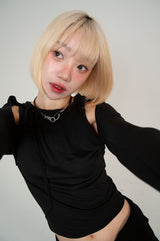 NECK STRAP TEE_BLACK