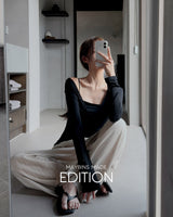MADE. Luderv deep V‑neck T‑shirt