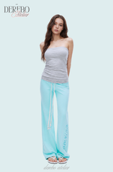 Mint lettering long good fit casual pants 