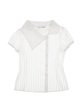 DRAPE COLLAR BLOUSE (WHITE)