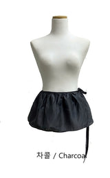 Yokono satin frill strap wrap skirt layered skirt [ CHARCOAL ONLY ]