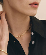 26SS★ [Premium Plating] H Edition AB Round Tag Chain Necklace