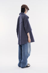 Forest check over half shirt