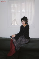 chiffon banding leopard long skirt