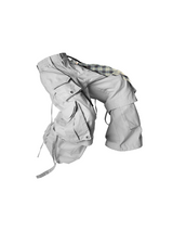 RELABEL Spatial Relations (Quartet) Eight-pocket Overlapping Detachable Distressed マルチカラーダブルジョイントワークウェアリボンパンツ