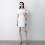 (OP-6265)EMBO STRAP MIINI WRAP DRESS