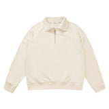 SEMI ZIP-UP SWEAT SHIRT (CREAM)