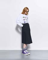 DOZI - Pinched Midi Skirt _ Charcoal