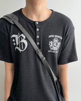 シールド ヘンリーネック ワッフル ショートスリーブ Tシャツ