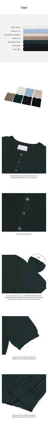 [S/S] クーリングゴルジヘンリーネックハーフニット (7color)
