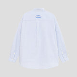 PARAGRAPH HERITAGE OVAL CHECK SHIRT - SKY BLUE STRIPE