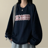 モコチェックエンブロイダリールーズフィットスウェットシャツ