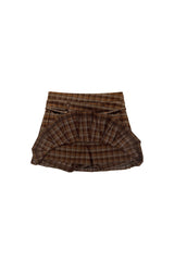 WHITNEY PLEATS SKIRT PANTS / BROWN