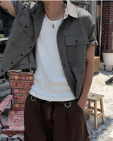 [S/S] Crop pocket check shirts(3color)