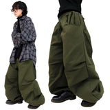wide back pocket cotton pintuck pants