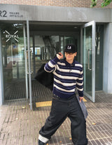No.1473 ストライプクロップニット (3color)