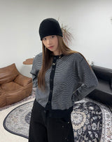 Pedin Striped Crop Cardigan