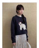 3D Embroidery Ribbon Fleece Deco Knit Sweater