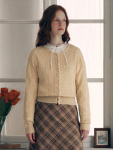 SKASHI BUTTON CARDIGAN BUTTER
