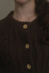 Nutty cable cardigan_brown