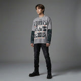 Grey RockStar Layered T-Shirt