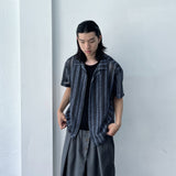 Openwork Knit Camp Collar Shirt