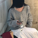 [BELLIDE MADE] Kinsha, mohair V-neck loose fit knit