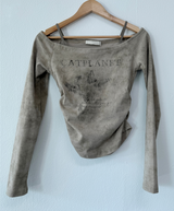 STUD SHIRRING TANK LAYERED SLIM LONG SLEEVE🤎🩶 - 2 COLORS