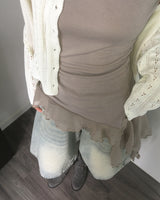 Rating Frill Unbalanced Sleeveless Top