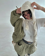 Twisted muffler earbuds Truffle hat