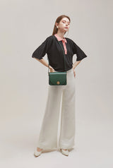 ISLE MINI CROC ショルダーレザーバッグ / Wani Green