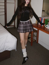 Preppy Pleats A-line Pants Skirt