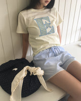 テイクチェッカードパッチショートスリーブTシャツ