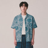 smoke paisley open collar shirt_blue