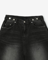 bermuda half denim pants [ BLACK ]
