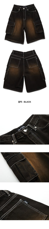 Wide cargo denim shorts (JBTPNT-0015)