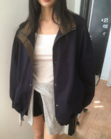 Lichu Collar Oversized Fit Cotton Bomber Jacket